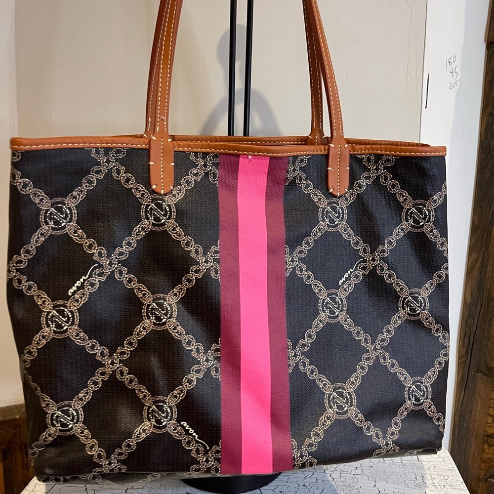 Avon Stylish Brown and Pink Tote Bag